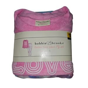 Bobbie Brooks Love Pajama Set Size Small Pink Tie Dye 2 Piece Sleepwear